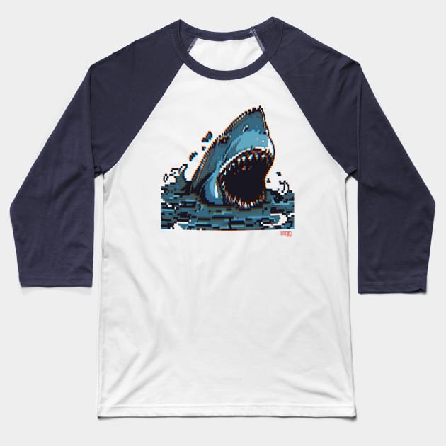 Great White Shark Baseball T-Shirt by SpottydoggCreatives